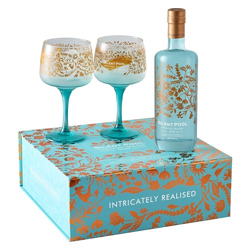 Silent Pool Gin and Copa Glasses Gift Set - Perfect Gift